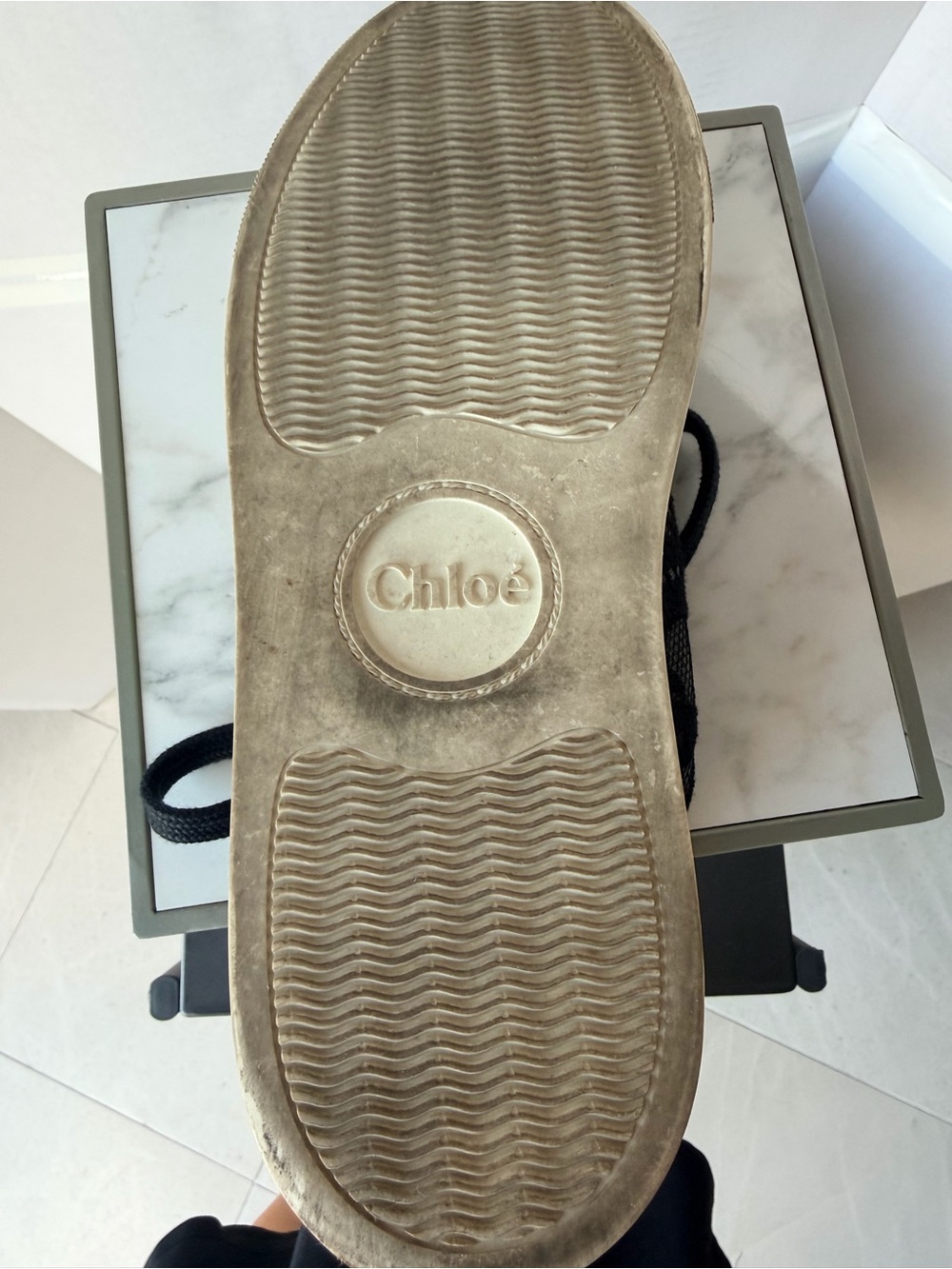 Chloé Black Lace-Overlay Platform Sneakers - Picture 7 of 9